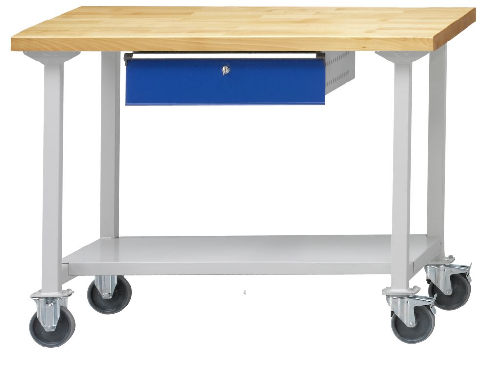 Produktbild Anke Arbeitstisch fahrbar Modell 43 1270x700x900 Buche Massiv Platte 400.751