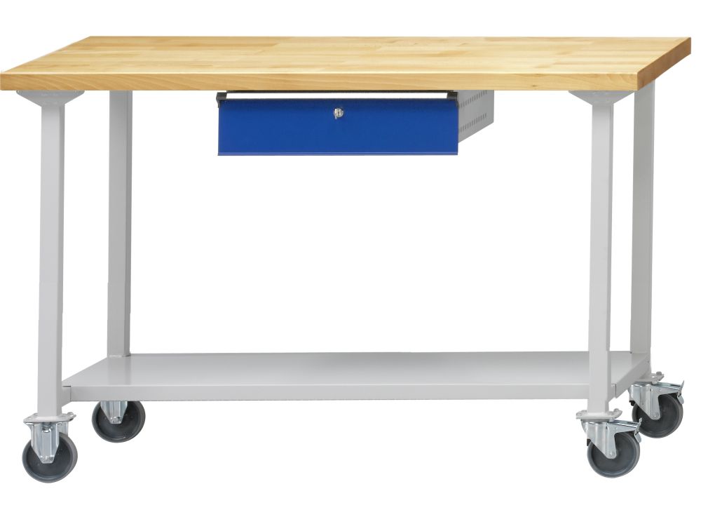 Produktbild Anke Arbeitstisch fahrbar 1500x800x900mm verzinkte Stahlblechplatte 401.863