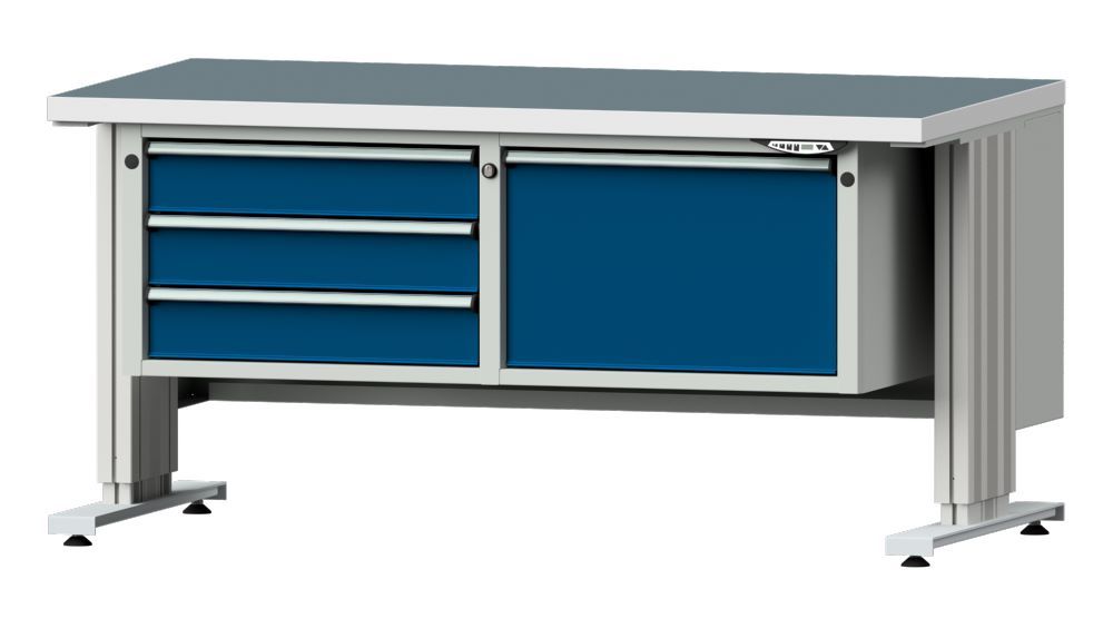 Produktbild Anke Arbeitstisch mit breitem Unterbau Farbe Blau LIFT 1500 Modell 803 VL