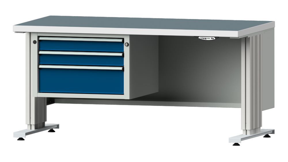 Produktbild Anke Arbeitstisch mit Unterbau in blau Serie LIFT Modell 603 VL