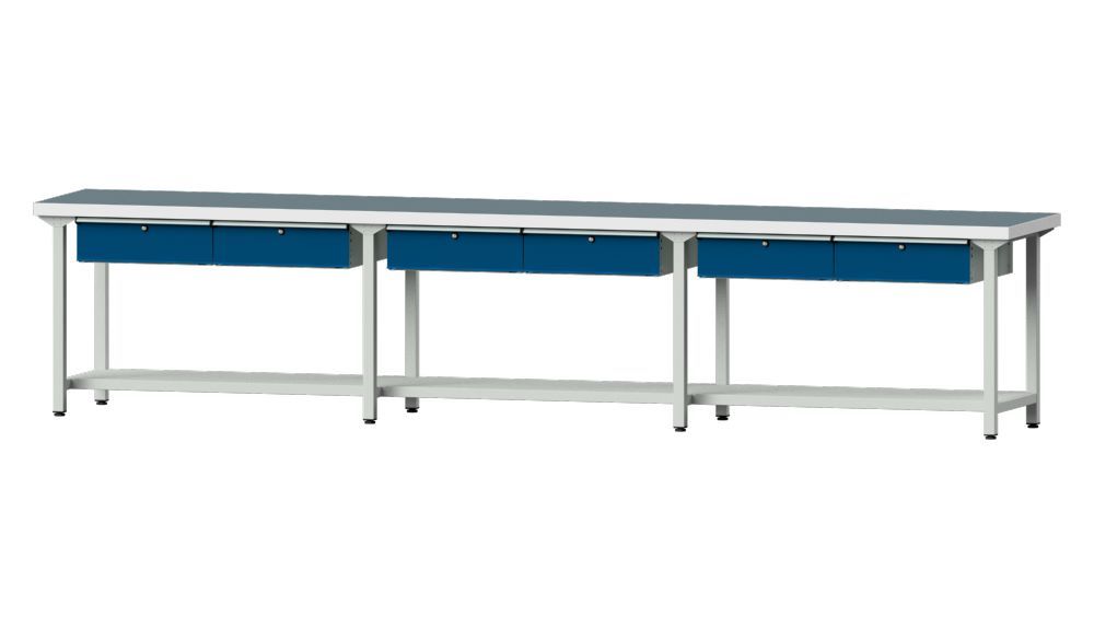 Produktbild Anke Arbeitstisch Modell 105 RAL 7035 / 5010 Universalplatte 