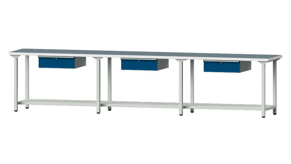 Produktbild Anke Arbeitstisch Modell 103 Arbeitsplatte Höhe 40 mm RAL 7035 / 5010