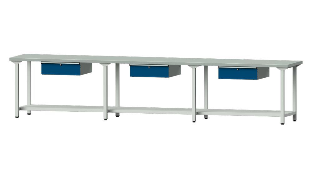 Produktbild Anke Arbeitstisch Modell 103 3 x Hängeschublade RAL 7035 / 5010