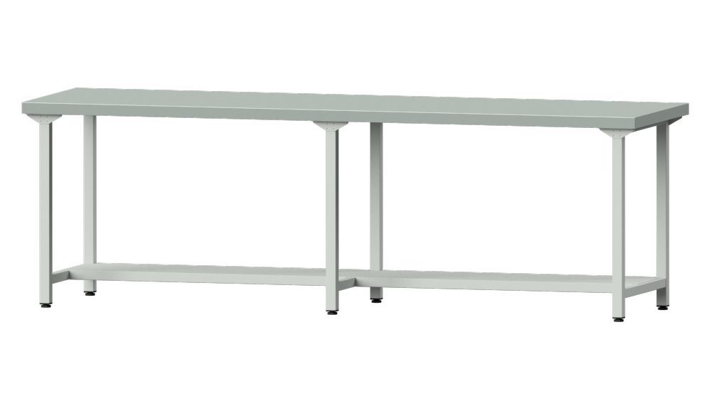 Produktbild Anke Arbeitstisch Modell 191 RAL 7035 Platte mit verzinktem Blechbelag 