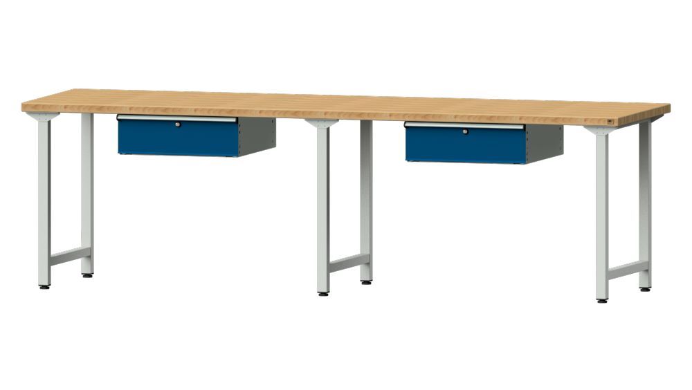 Produktbild Anke Arbeitstisch Modell 193 Buche-Massiv-Platte 40 mm 2 x Hängeschublade