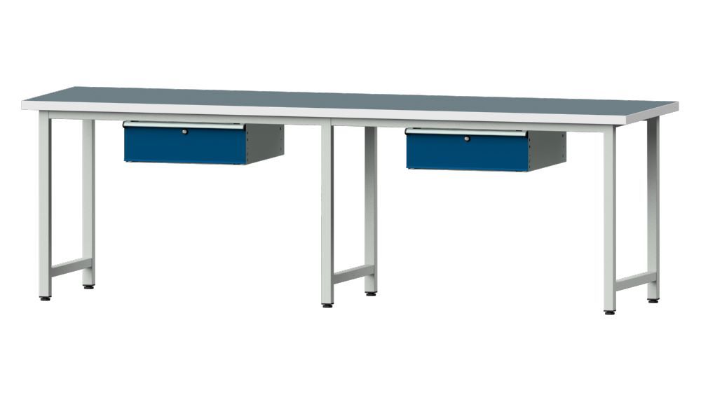 Produktbild Anke Arbeitstisch Modell 193 Breite 2800 mm mit 2 x Hängeschublade