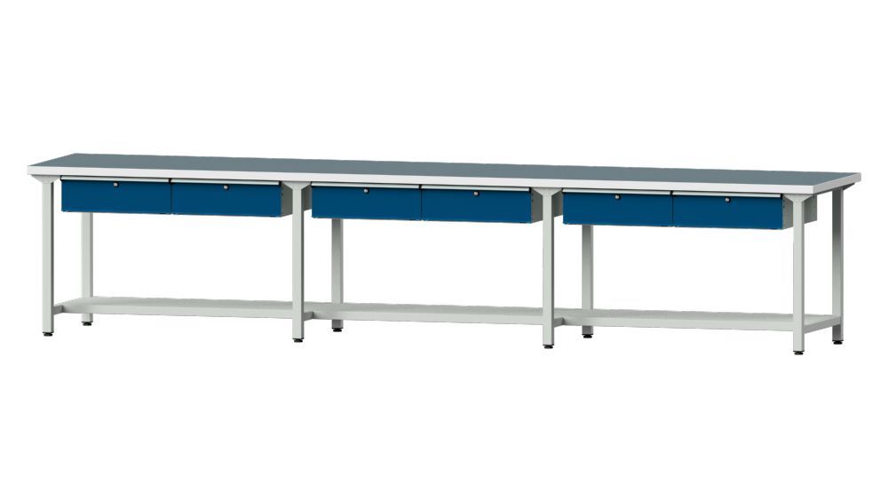 Produktbild Anke Arbeitstisch Modell 205 RAL 7035 / 5010 Universalplatte 40 mm