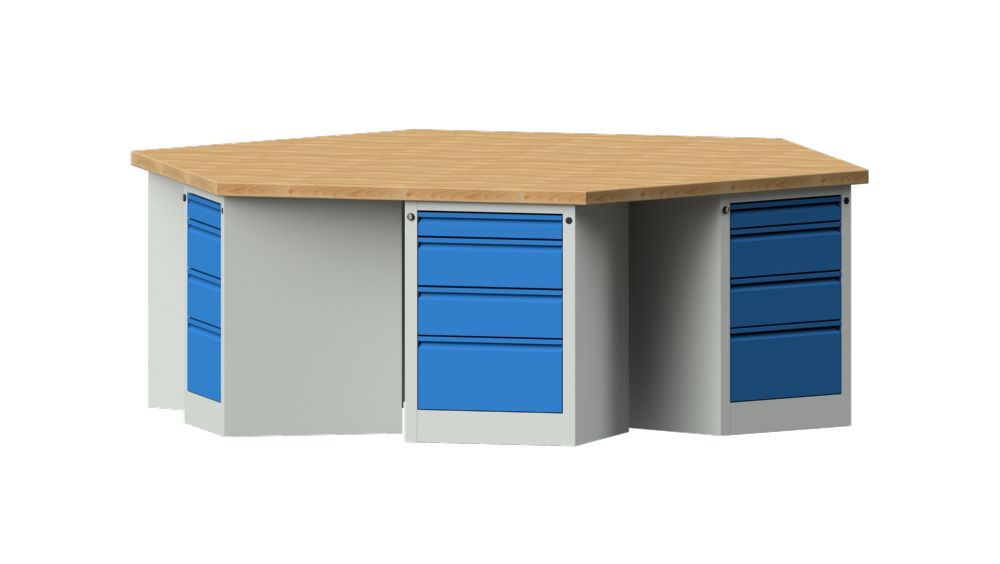 Produktbild Anke Gruppenwerkbank Serie EG Modell 807 EG Maße 2700 x 2340 x 900 mm