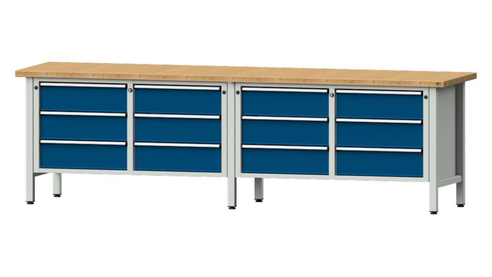 Produktbild Anke Kastenwerkbank 2800 x 840 mm Buchenplatte 40 mm V2800 Modell 108 V
