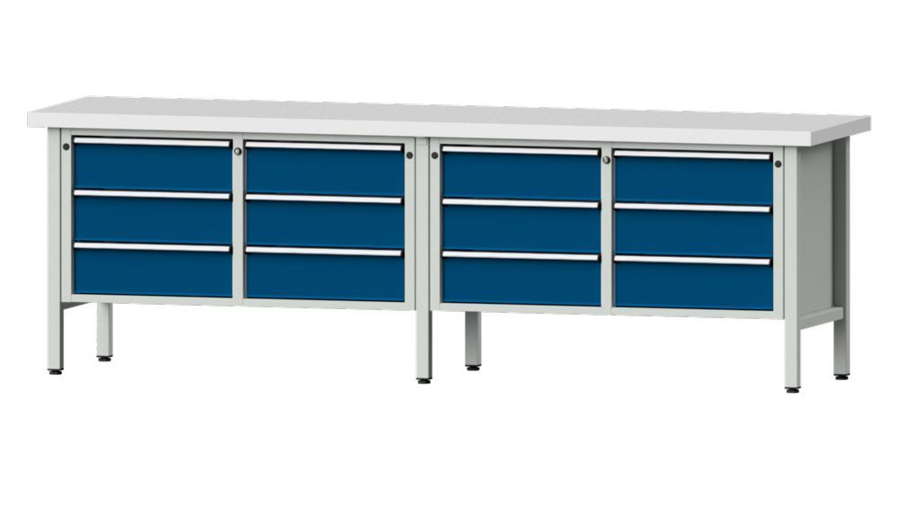 Produktbild Anke Kastenwerkbank 2800 x 900 mm Kunststoffplatte 50 mm V2800 Modell 108 V