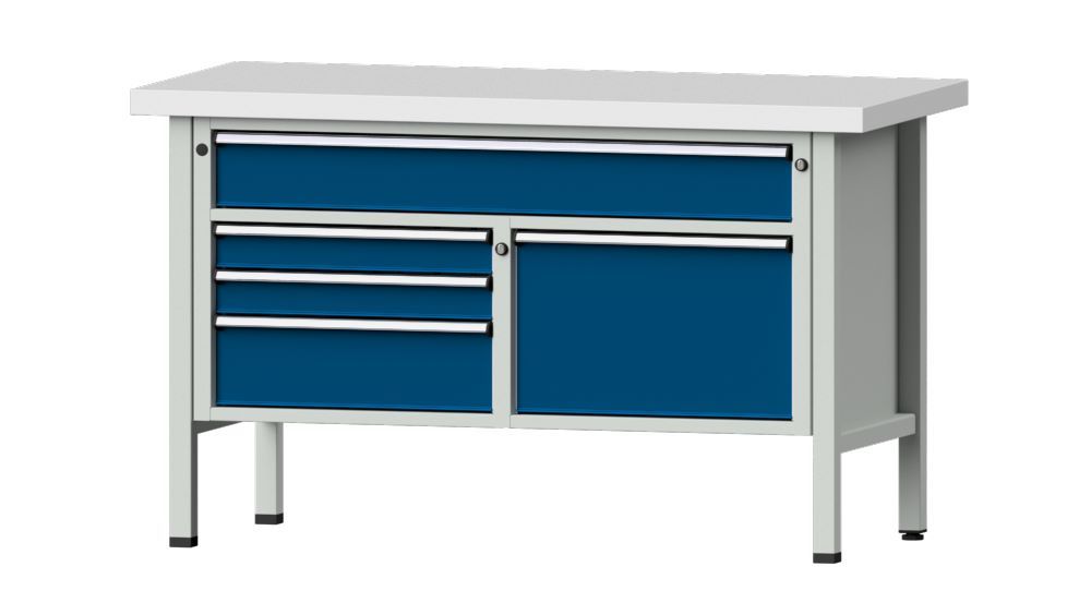 Produktbild Anke Kastenwerkbank Kunststoffplatte 700 mm tief Serie V 1500 Modell 256 V RAL 7035