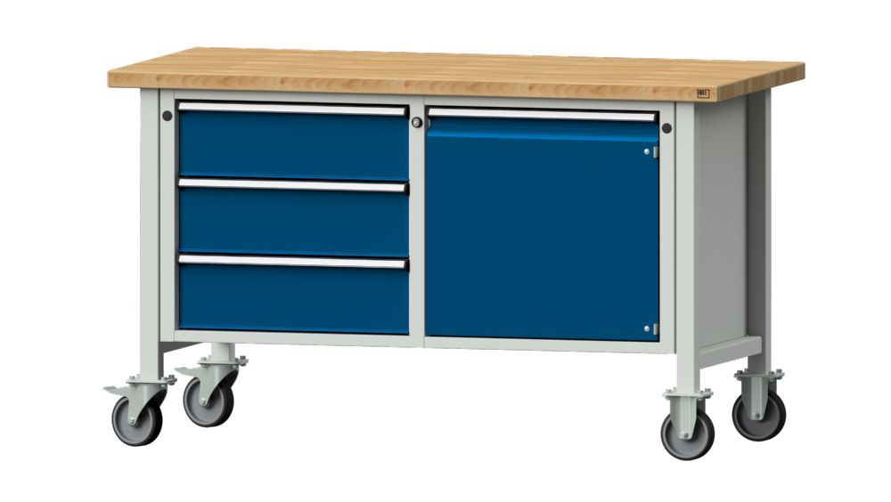 Produktbild Anke Kastenwerkbank fahrbar mit Buchenplatte 1500 x 890 mm V1500 Modell 106 V