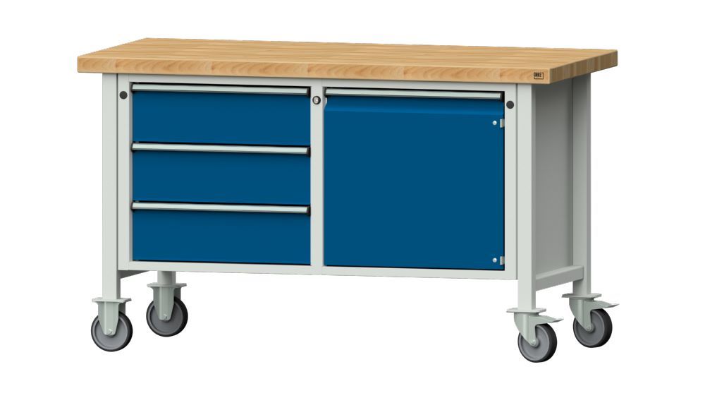 Produktbild Anke Kastenwerkbank fahrbar 900 mm hoch Buche Massiv 50 mm V1500 Modell 106 V