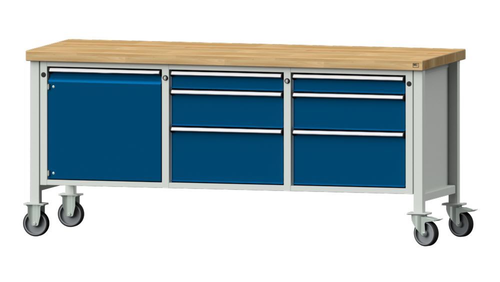 Produktbild Anke Kastenwerkbank Serie V 2000 Modell 125 V RAL 7035/5010 fahrbar