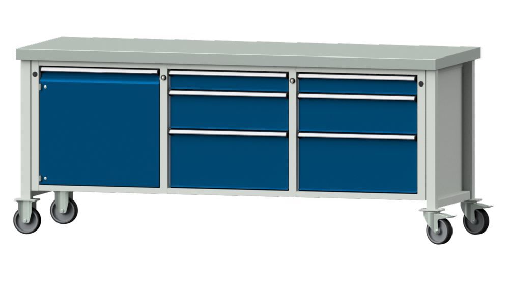 Produktbild Anke Kastenwerkbank Serie V 2000 RAL 7035 / 5010 Modell 125 V fahrbar