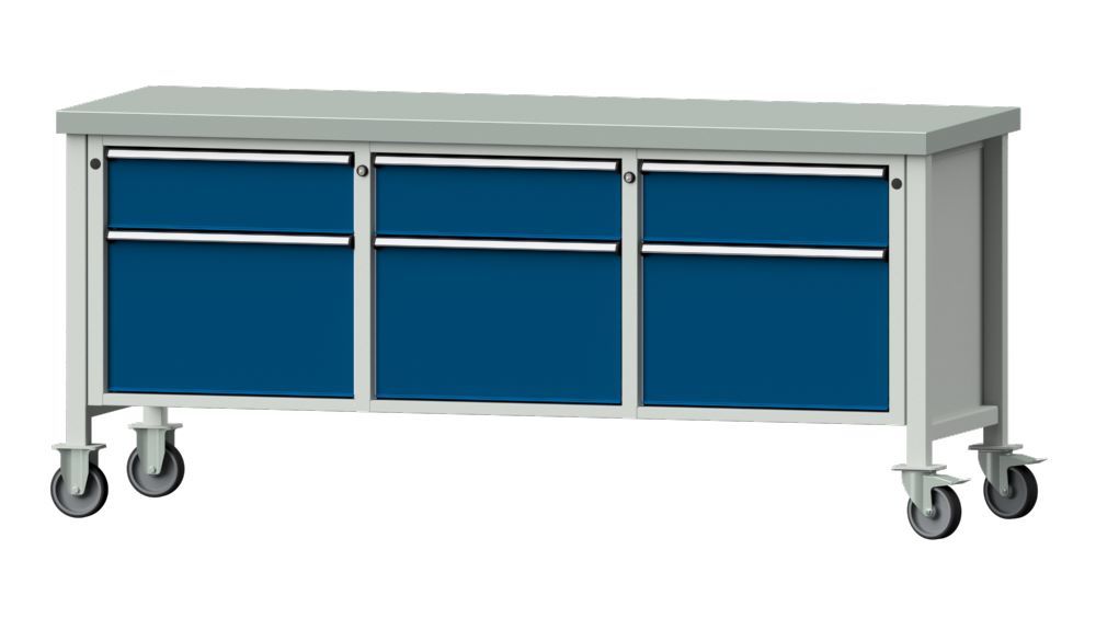 Produktbild Anke Kastenwerkbank Serie V 2000 Modell 223 V Schubladen 3 x 180 3 x 360 mm fahrbar