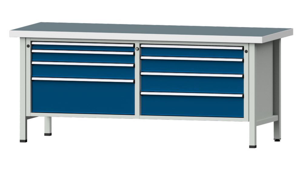 Produktbild Anke Kastenwerkbank Serie VX 2000 Modell 144 VX RAL 7035/5010 Universalplatte 50 mm