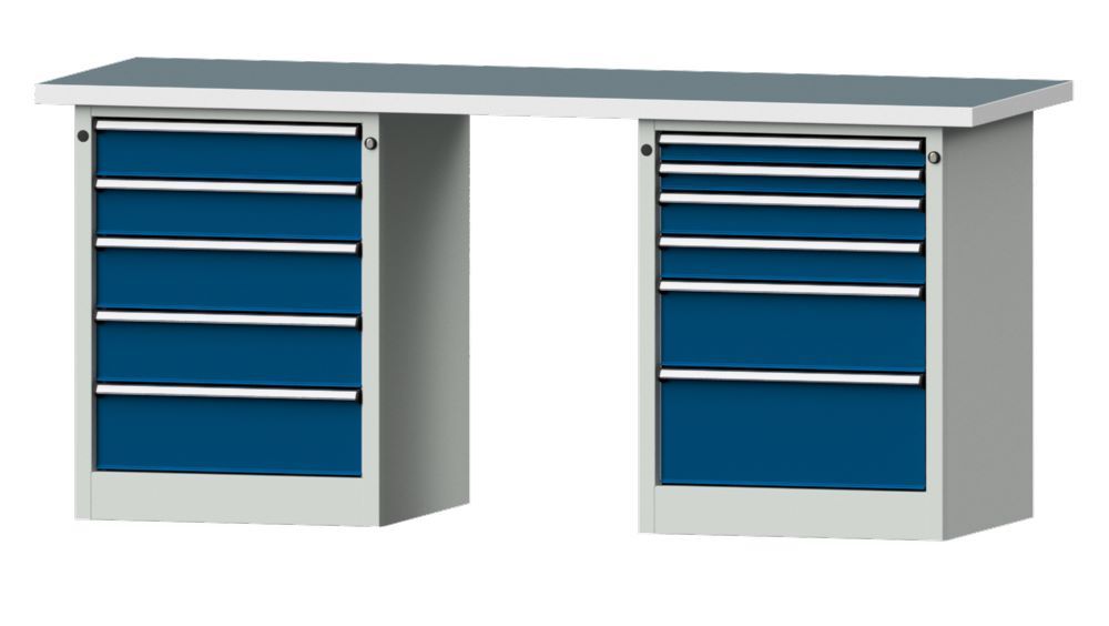 Produktbild Anke Kombiwerkbank Serie V 2000 Modell 841 V RAL 7035/5010 mit Universalplatte