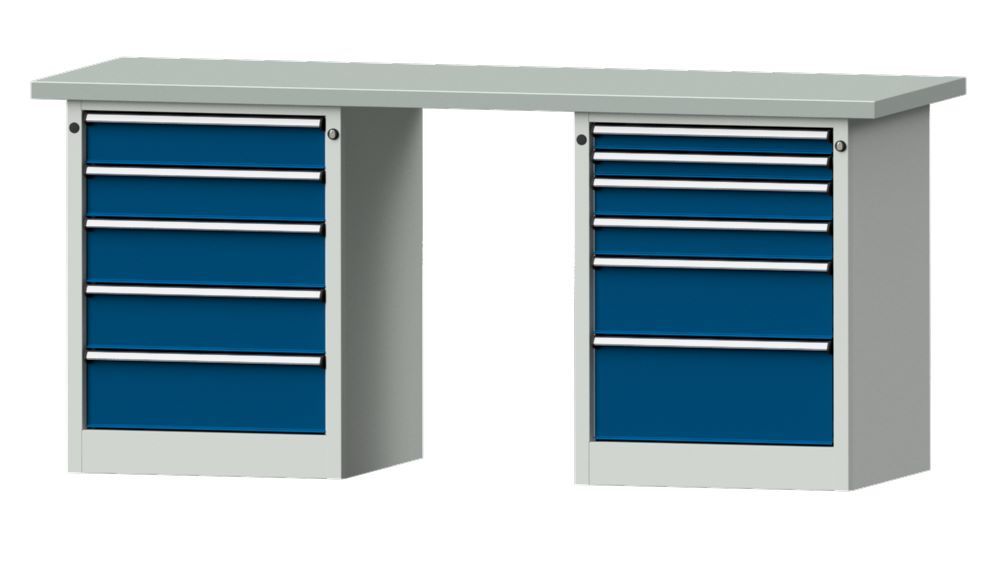 Produktbild Anke Kombiwerkbank Serie V 2000 Modell 841 V RAL 7035 / 5010 Breite 2000 mm