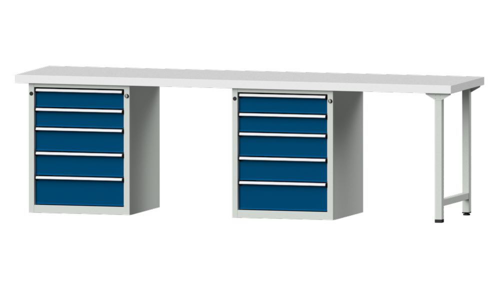 Produktbild Anke Kombiwerkbank Serie V 2800 Modell 915 V Kunststoffschichtplatte 10 Schubladen