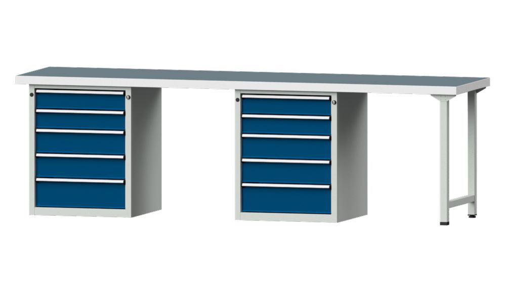 Produktbild Anke Kombiwerkbank Serie V 2800 Modell 915 V RAL 7035 / 5010 Breite 2800 mm