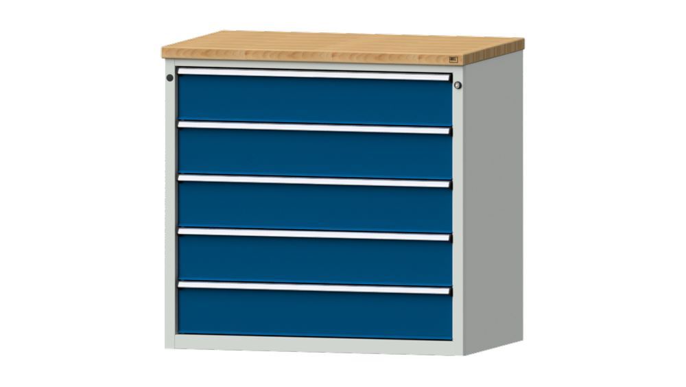 Produktbild Anke Schubladenschrank mit Massiv Arbeitsplatte Serie V 1060 Modell 3001 V
