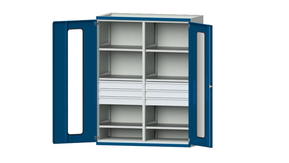 Produktbild Anke Schwerlastschrank mit Plexiglastüren Serie V Modell 403 RAL 7035 5010