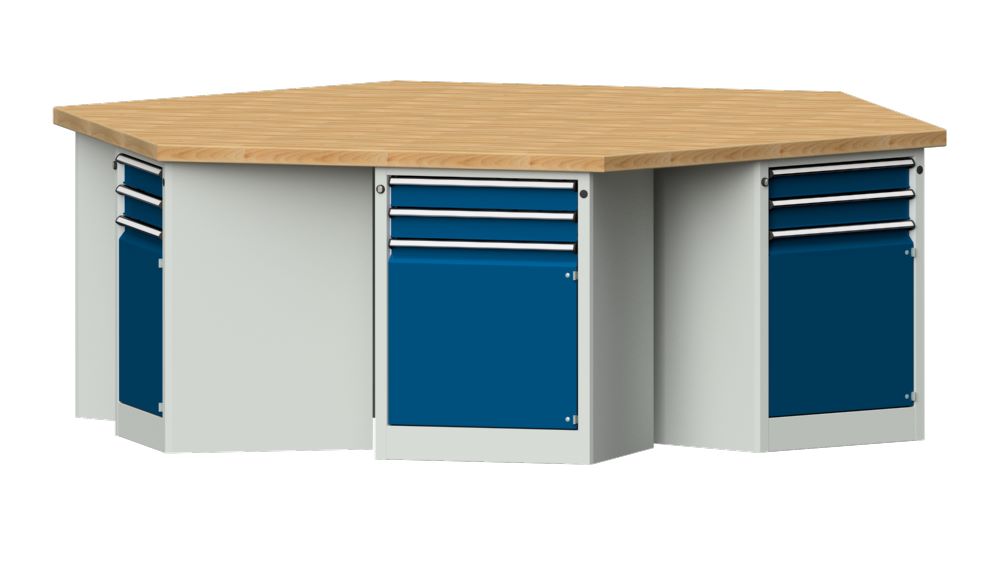 Produktbild Anke 6-Eck Gruppenwerkbank 2340 x 2700 x 900 mm Modell 602 VG