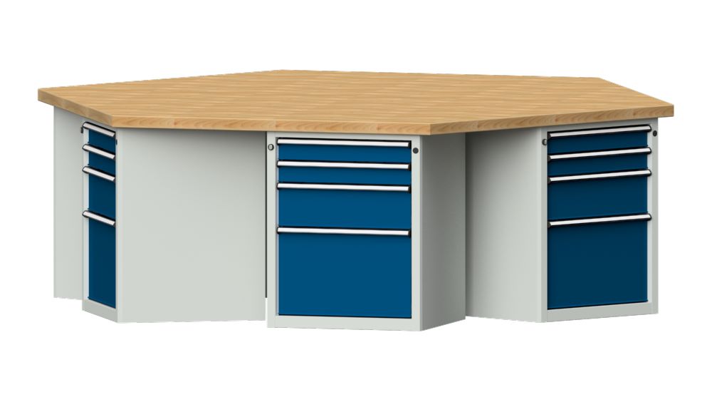 Produktbild Anke 6-Eck Gruppenwerkbank 2340 x 2700 x 850 mm Modell 603 VG