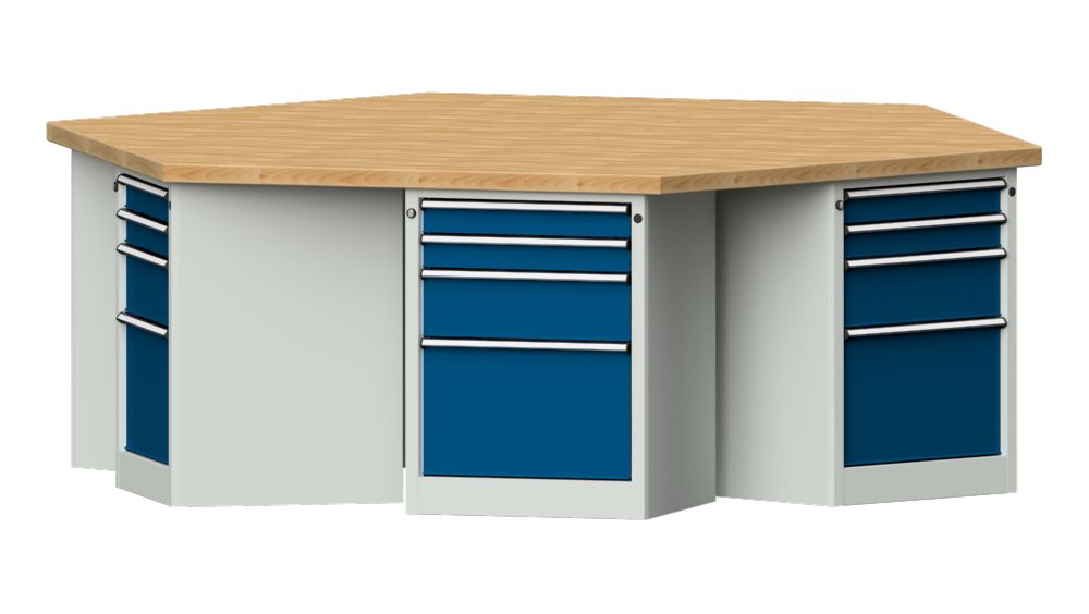 Produktbild Anke 6-Eck Gruppenwerkbank 2340 x 2700 x 900 mm Modell 603 VG