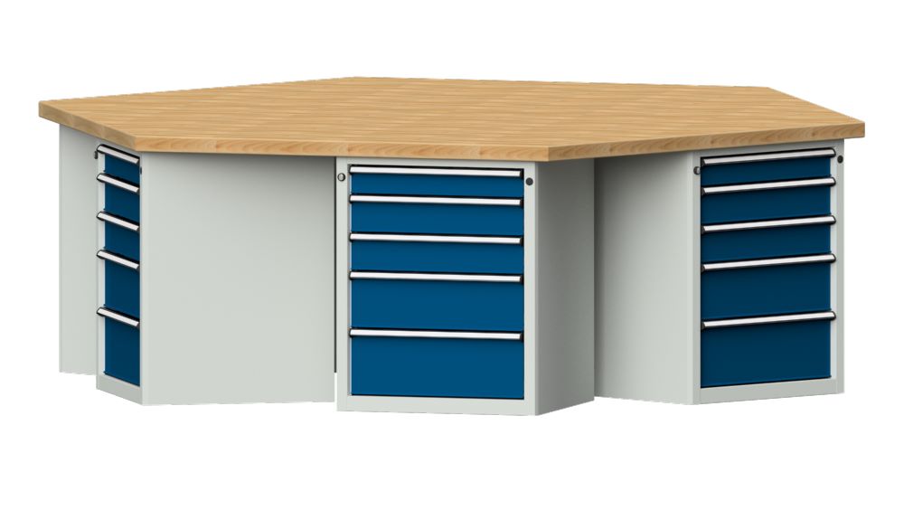 Produktbild Anke 6-Eck Gruppenwerkbank 2340 x 2700 x 850 mm Modell 604 VG