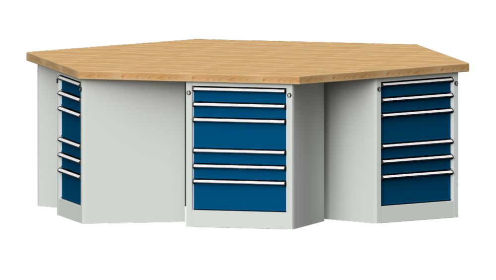 Produktbild Anke 6-Eck Gruppenwerkbank 2340 x 2700 x 900 mm Modell 606 VG