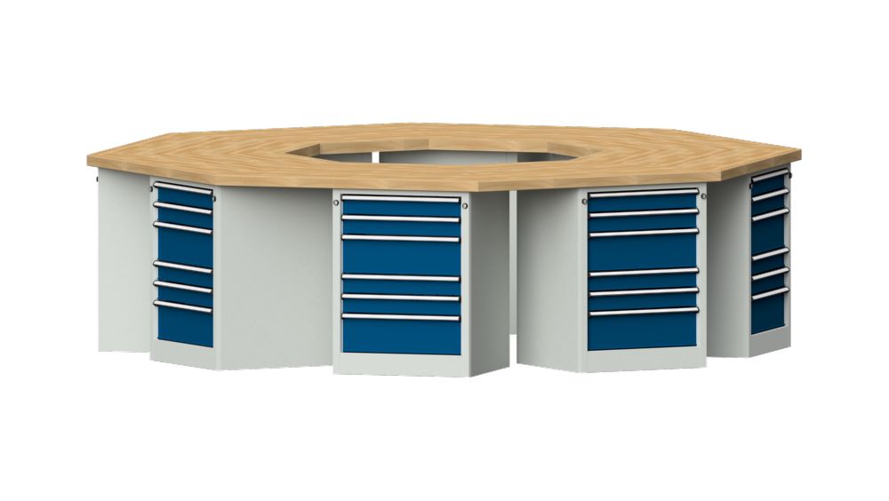 Produktbild Anke 6-Eck Gruppenwerkbank 3018 x 3266 x 900 mm Modell 806 VG