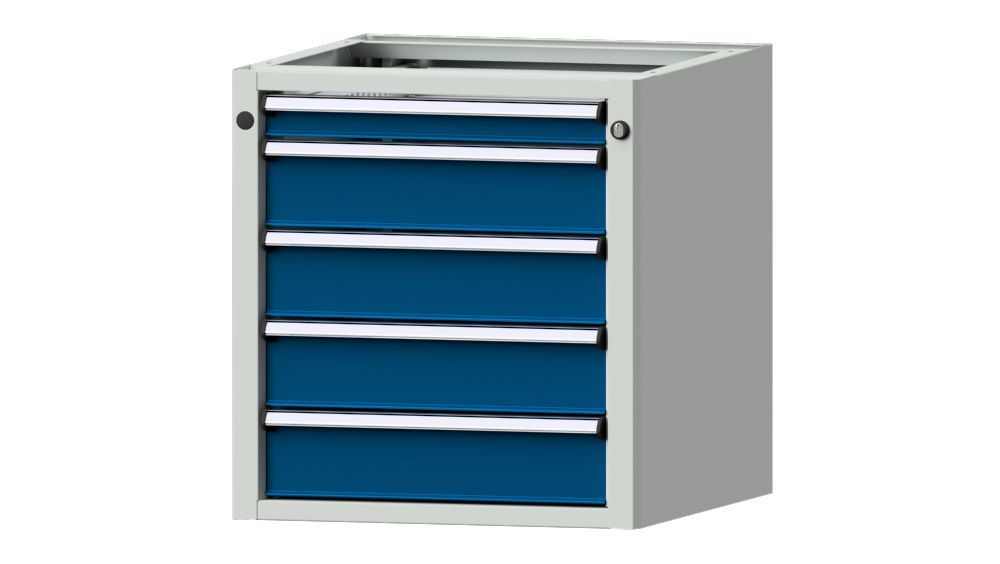 Produktbild Anke Unterbauschrank Modell 1807 V mit 5 Schubladen RAL 7035 / 5010