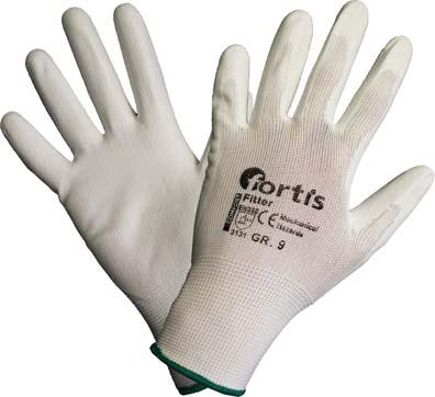 Produktbild Fortis Handschuhe Strickhandschuhe Fitter PU/Nylon, Gr. 10, weiß