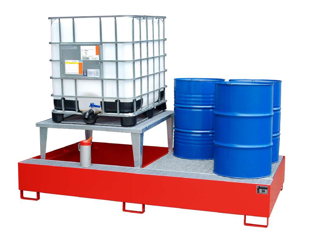 Produktbild Bauer Auffangwanne AWA 21 1000 Liter 2650 x 865 x 1460 mm feuerrot bild 2