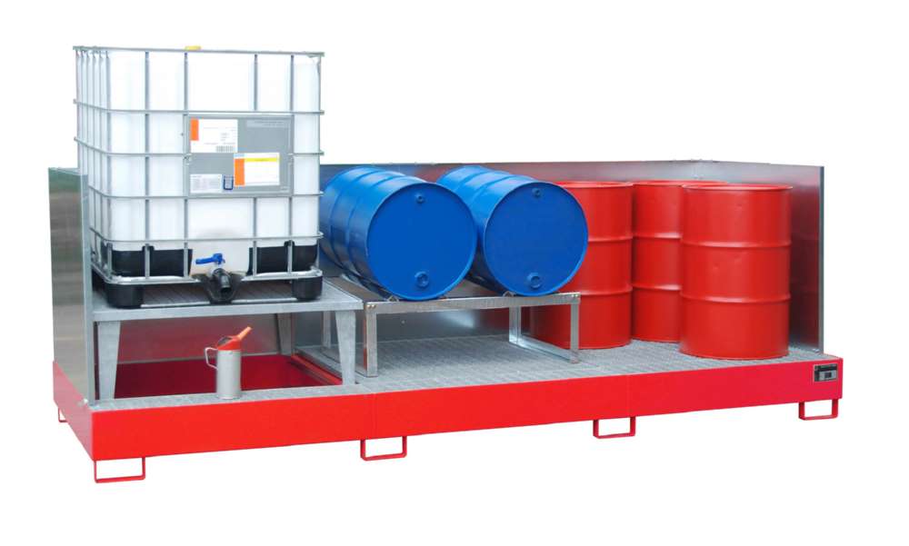 Produktbild Bauer Auffangwanne AWA 31 3850 x 780 x 1460 mm lackiert feuerrot bild 2