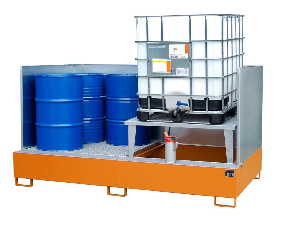 Produktbild Bauer Südlohn Auffangwanne AWA 21 SW lackiert Gelborange Breite 2670 mm mit Abfüllaufsatz