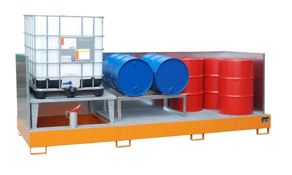 Produktbild Bauer Auffangwanne AWA 31 3850 x 780 x 1460 mm lackiert gelborange bild 2