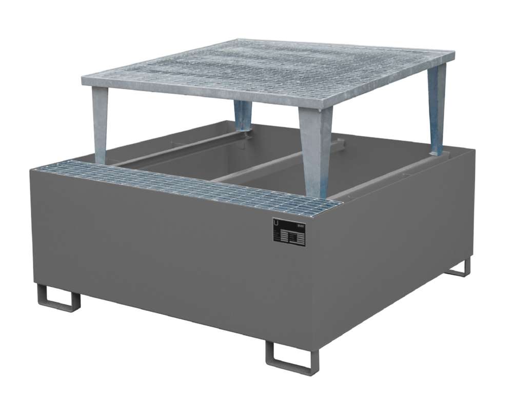 Produktbild Bauer Auffangwanne AWA 1000 Liter 1460 x 1090 x 1460 mm lackiert mausgrau bild 1
