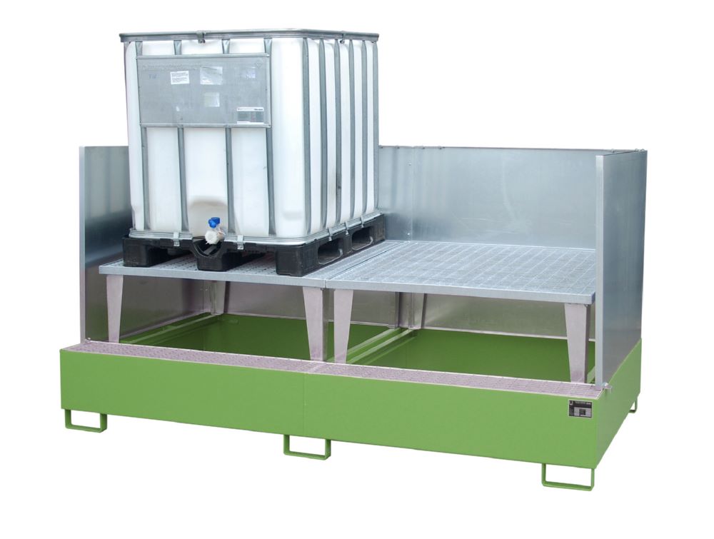 Produktbild Bauer Südlohn Auffangwanne Auffangvolumen 1000 Liter AWA 1000-2 SW lackiert Resedagrün