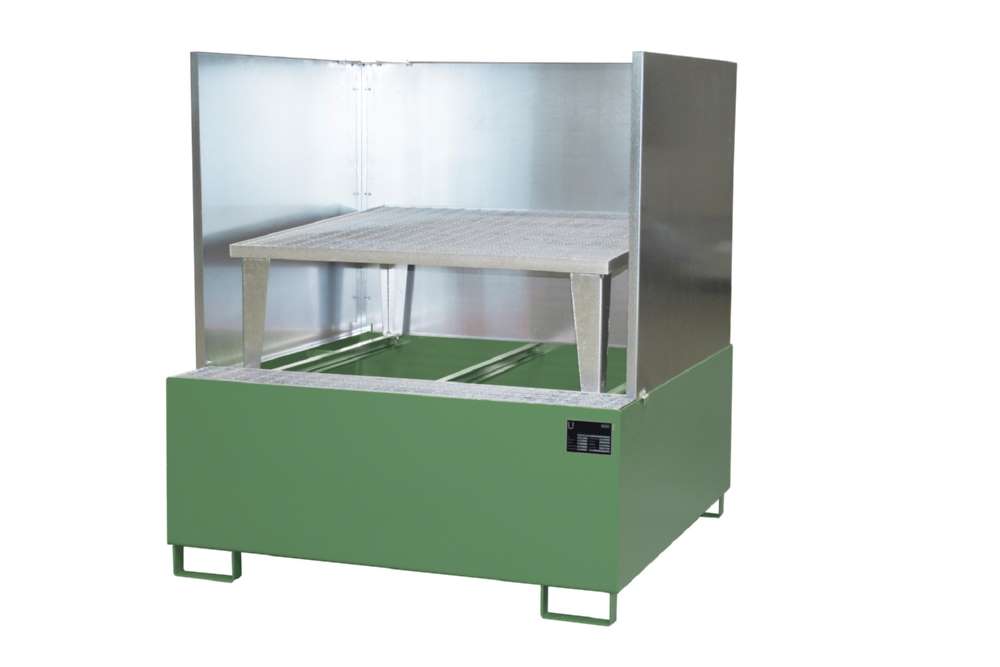 Produktbild Bauer Auffangwanne AWA 1000 Liter 1460 x 1090 x 1460 mm lackiert resedagrün bild 2