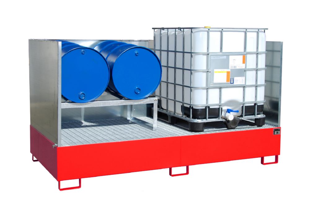 Produktbild Bauer Südlohn Auffangwanne AW 1000-2/SW lackiert Feuerrot Breite 2670 mm