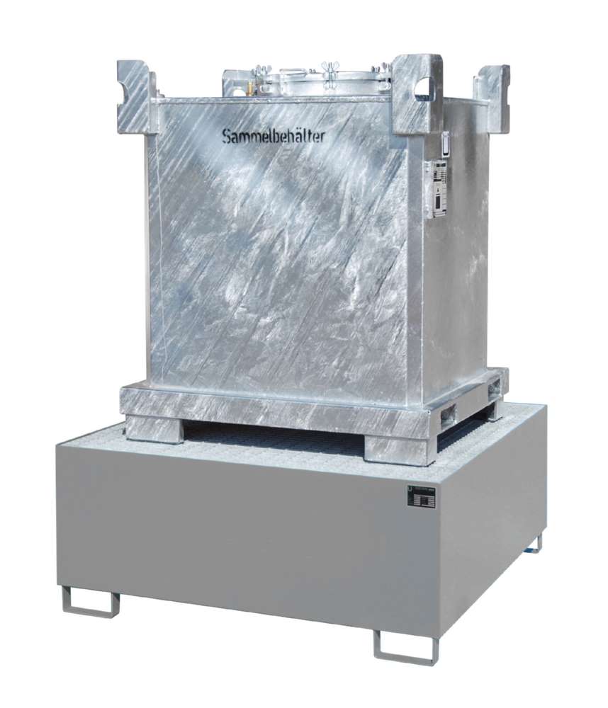 Produktbild Bauer Auffangwanne AW 1000 Liter 1460 x 630 x 1460 mm mausgrau bild 2