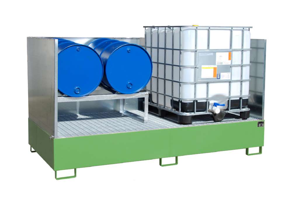 Produktbild Bauer Auffangwanne AW 1000-2 lackiert 2650 x 435 x 1300 mm resedagrün bild 2