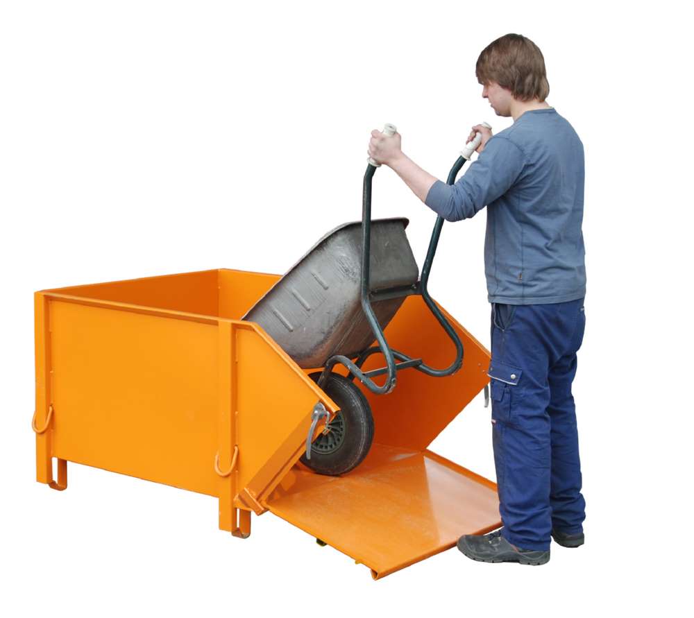 Produktbild Bauer Baustoffbehälter BBK 100 lackiert in der Farbe Gelborange bild 3