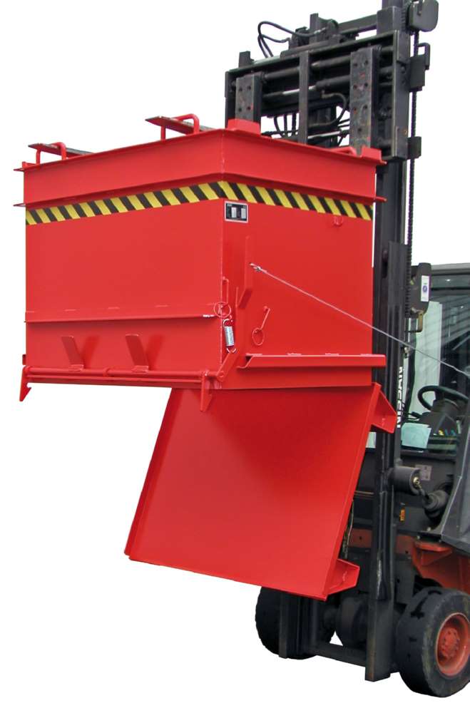 Produktbild Bauer Baustoffcontainer BC 1000 Steinklammer - Entriegelung lackiert feuerrot bild 2