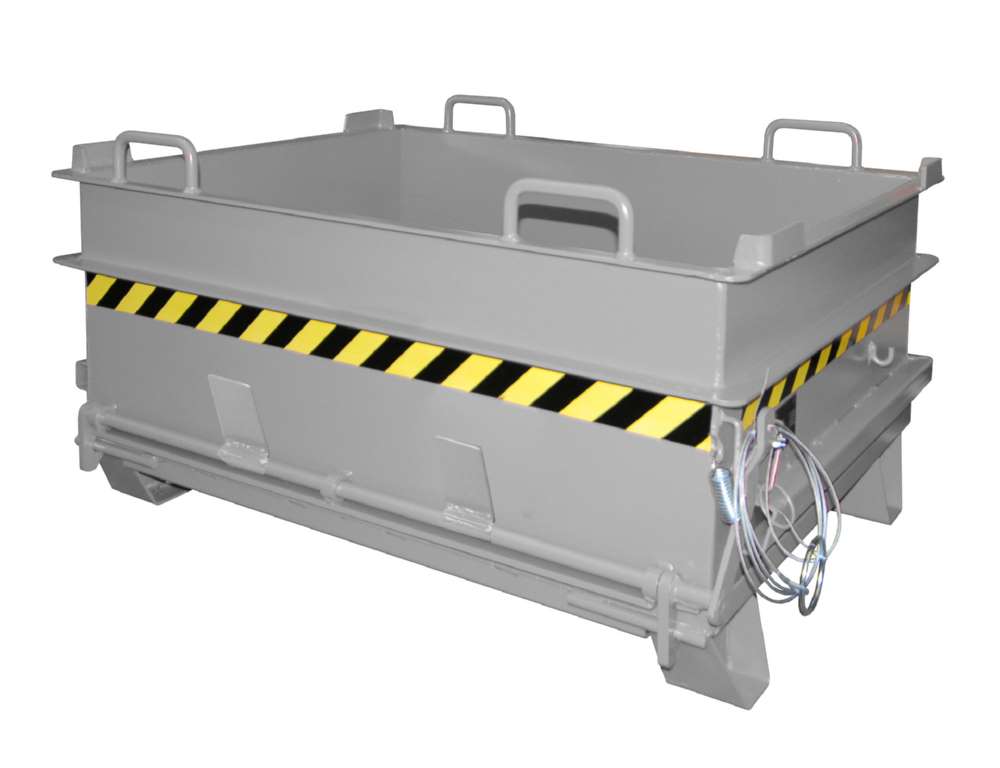 Produktbild Bauer Baustoffcontainer BC 500 Steinklammer - Entriegelung lackiert mausgrau