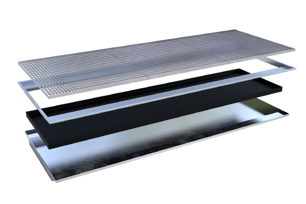 Produktbild Bauer Südlohn Einhängewanne PE-Einsatz EHW 3300 PE feuerverzinkt B 3265 x  H 115 mm