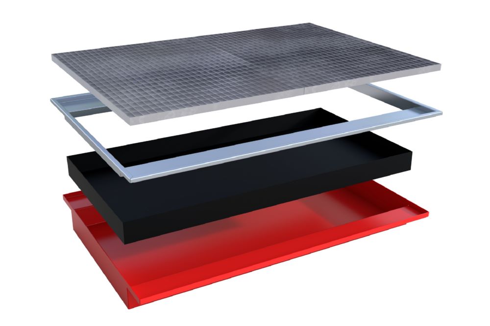 Produktbild Bauer Südlohn Einhängewanne mit PE-Einsatz EHW 1800 PE lackiert Feuerrot